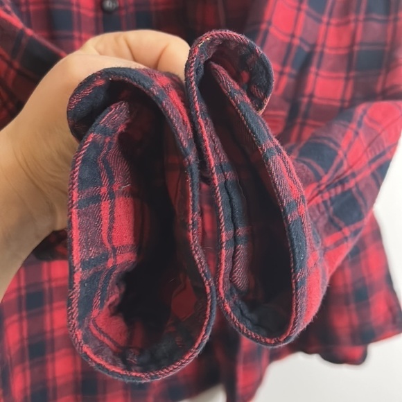 Upcycled Red flannel long sleeve Disney princess squad goal button down shirt XL - Picture 5 of 8